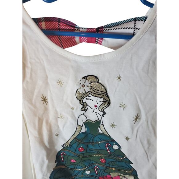 Cynthia Rowley Cinch Back Holiday Gown Long Sleeve Tee, NWT, Girls S - Picture 2 of 6